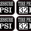 Tire Pressure 32 PSI Stickers