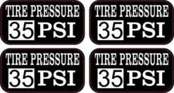 Tire Pressure 35 PSI Stickers