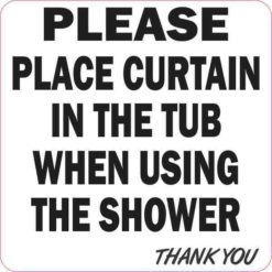 Place Curtain in the Tub Sticker