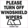 White Please Turn Off Windshield Wipers Sticker