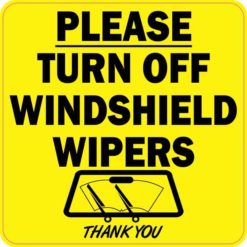 Please Turn Off Windshield Wipers Sticker