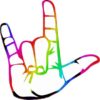 Rainbow ASL I Love You Sticker
