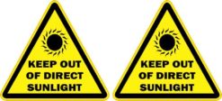 Keep Out of Direct Sunlight Stickers