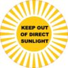 Keep Out of Direct Sunlight Sticker