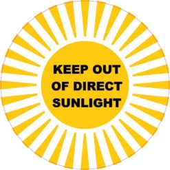 Keep Out of Direct Sunlight Sticker