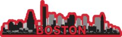 Red Boston Skyline Sticker