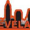 Red Orange Cleveland Skyline Vinyl Sticker