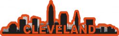 Red Orange Cleveland Skyline Vinyl Sticker