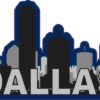 Blue Dallas Skyline Sticker