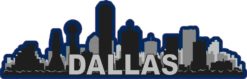 Blue Dallas Skyline Sticker