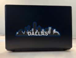 10in x 3.25in Blue Dallas Skyline Sticker