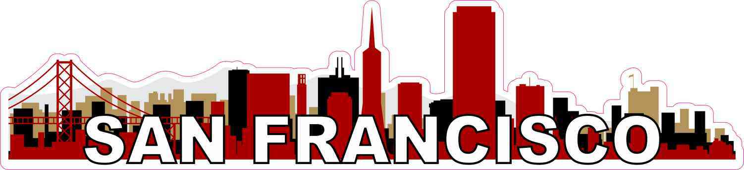 Red San Francisco Skyline Sticker