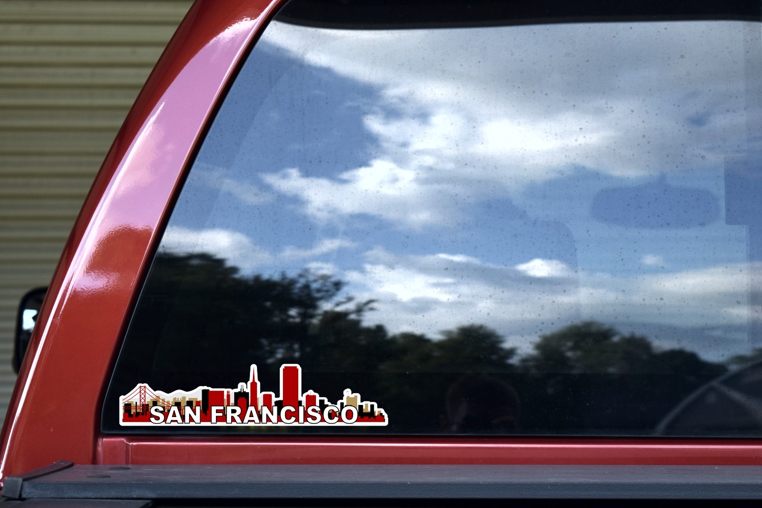 Red San Francisco Skyline Sticker