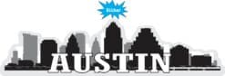 10in x 2.5in Austin Skyline Sticker