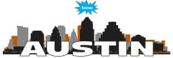 Alternative view of 10in x 2.5in Orange Austin Skyline Sticker
