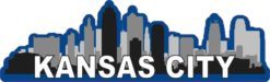 Blue Kansas City Skyline Sticker