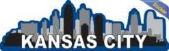 10in x 3in Blue Kansas City Skyline Sticker