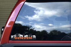 Blue and Orange Denver Skyline Sticker