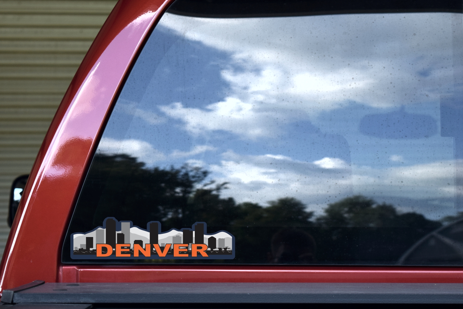Blue and Orange Denver Skyline Sticker