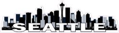 Blue Seattle Skyline Sticker