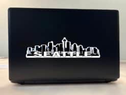 10in x 2.75in Blue Seattle Skyline Sticker