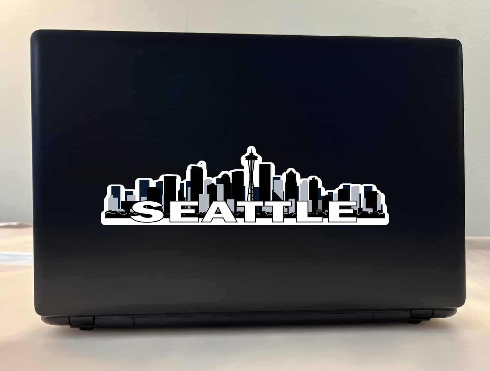 10in x 2.75in Blue Seattle Skyline Sticker