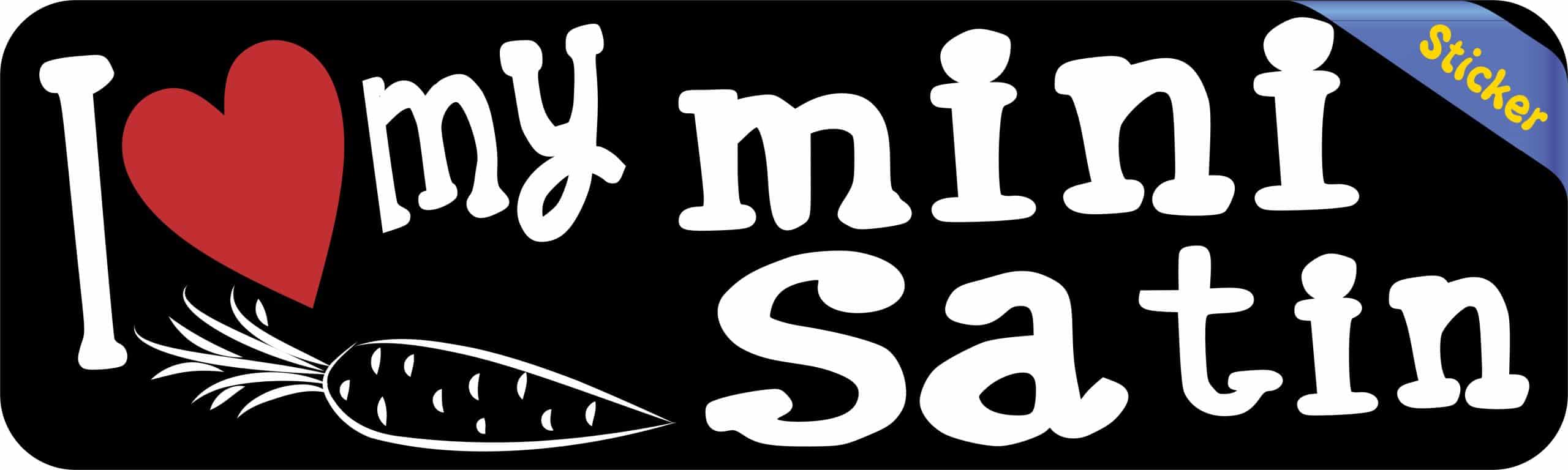 10in x 3in I Love My Mini Satin Bumper Sticker - Image 2