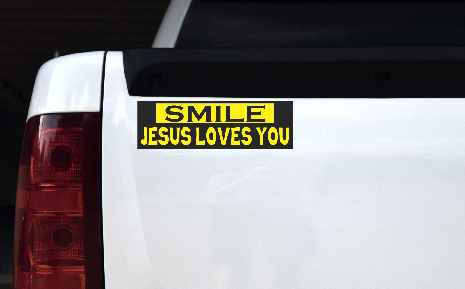 Yellow and Black Smile Jesus Loves You Magnet