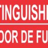 English Spanish Fire Extinguisher Here Sticker
