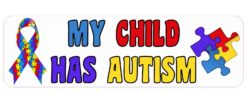 Ribbon My Child Has Autism Bumper Sticker