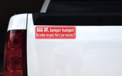 Red Back Off Bumper Humper Sticker