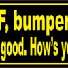 Yellow and Black Back Off Bumper Humper Sticker