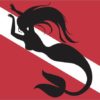 Diver Down Mermaid Flag Sticker