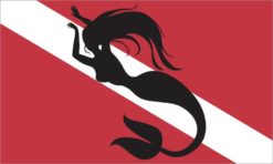 Diver Down Mermaid Flag Sticker