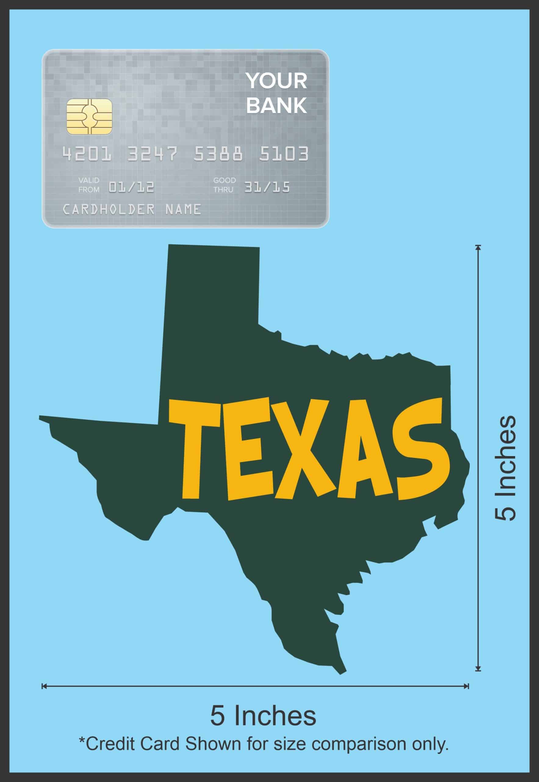 5in x 5in Green and Gold Texas Sticker - Image 6