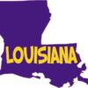 Die Cut Purple and Gold Louisiana Sticker