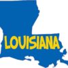 Die Cut Blue and Gold Louisiana Sticker