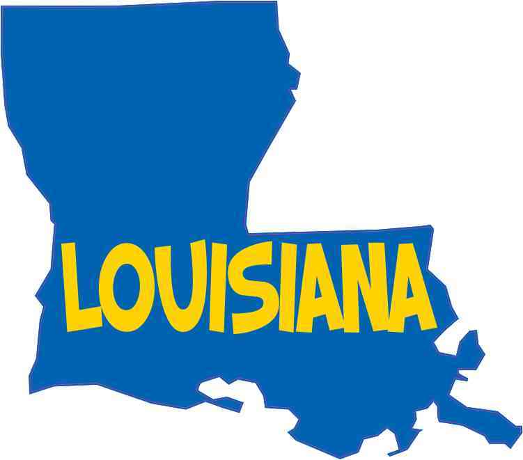 Die Cut Blue and Gold Louisiana Sticker