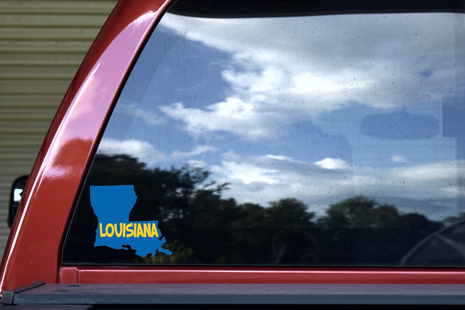 5in x 4.5in Die Cut Blue and Gold Louisiana Sticker - Image 2