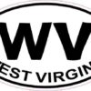 Oval WV West Virginia Sticker
