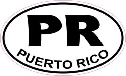 Oval PR Puerto Rico Sticker