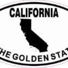 Oval California The Golden State Sticker