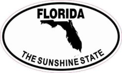 Oval Florida The Sunshine State Sticker