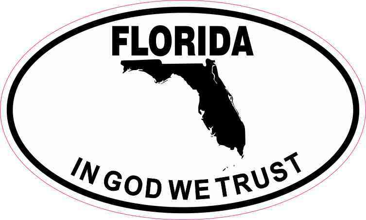 Oval Florida In God We Trust Sticker