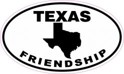 Oval Texas Friendship Sticker