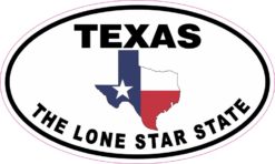 Flag Oval Texas The Lone Star State Sticker