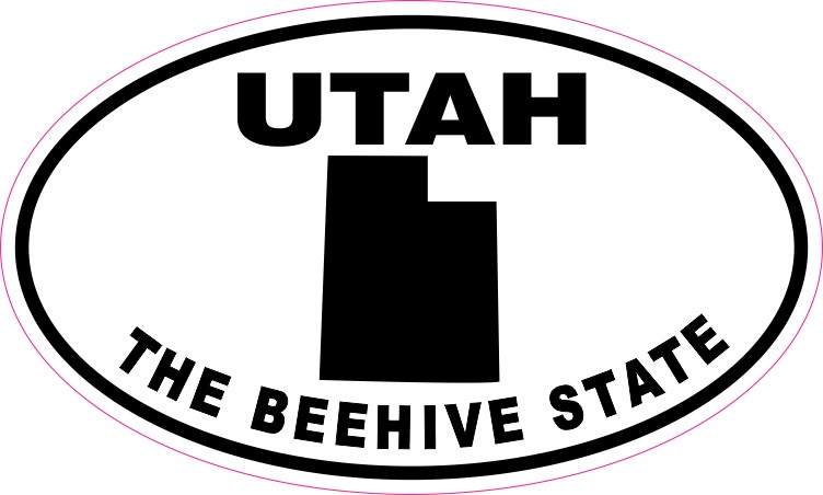 Oval Utah The Beehive State Sticker