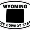 Oval Wyoming The Cowboy State Sticker