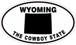 Oval Wyoming The Cowboy State Sticker