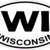 Oval WI Wisconsin Sticker